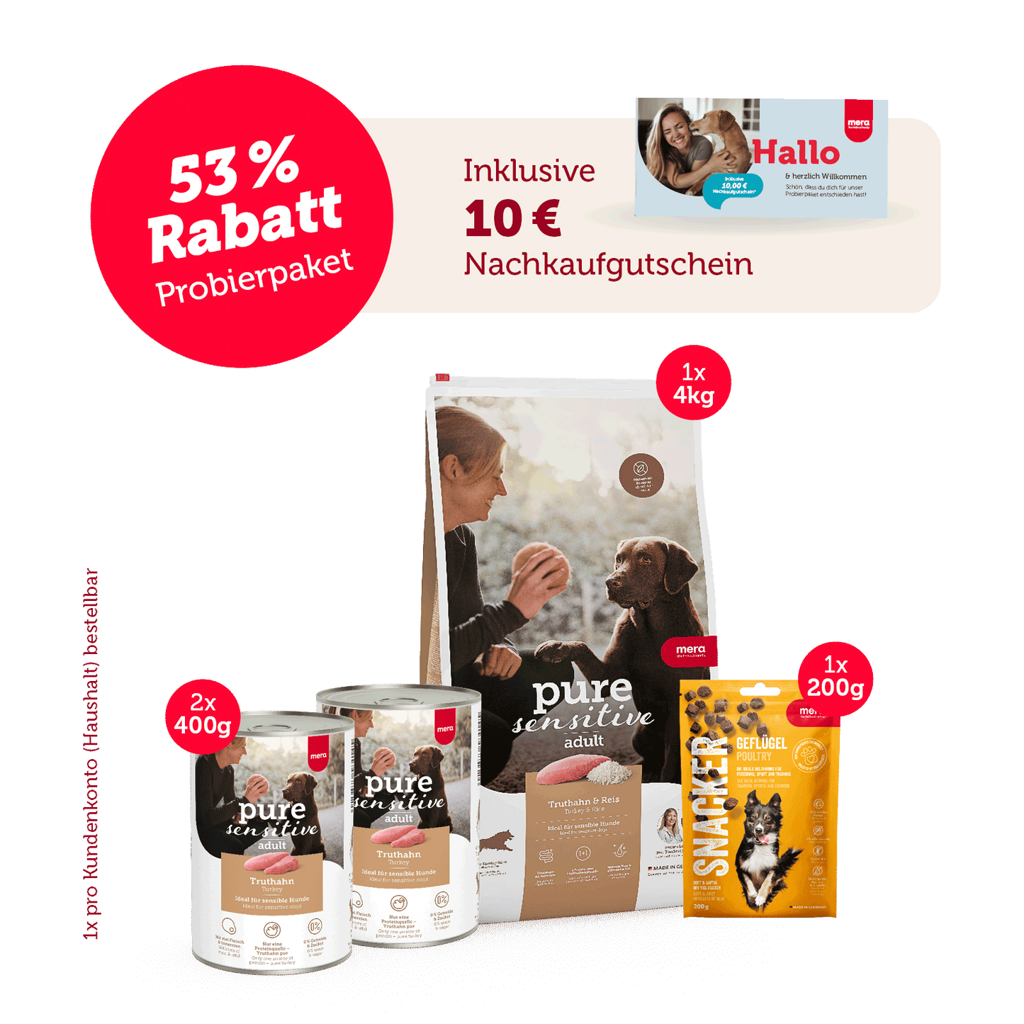 pure sensitive Premium Probierpaket packshot für Truthahn & Reis