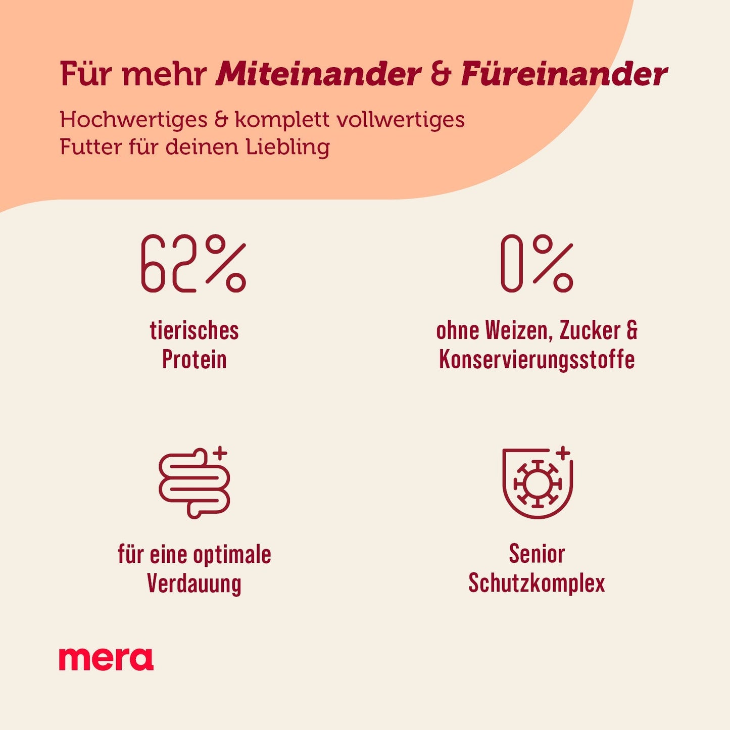 mera CARE Senior Huhn Produktvorteile