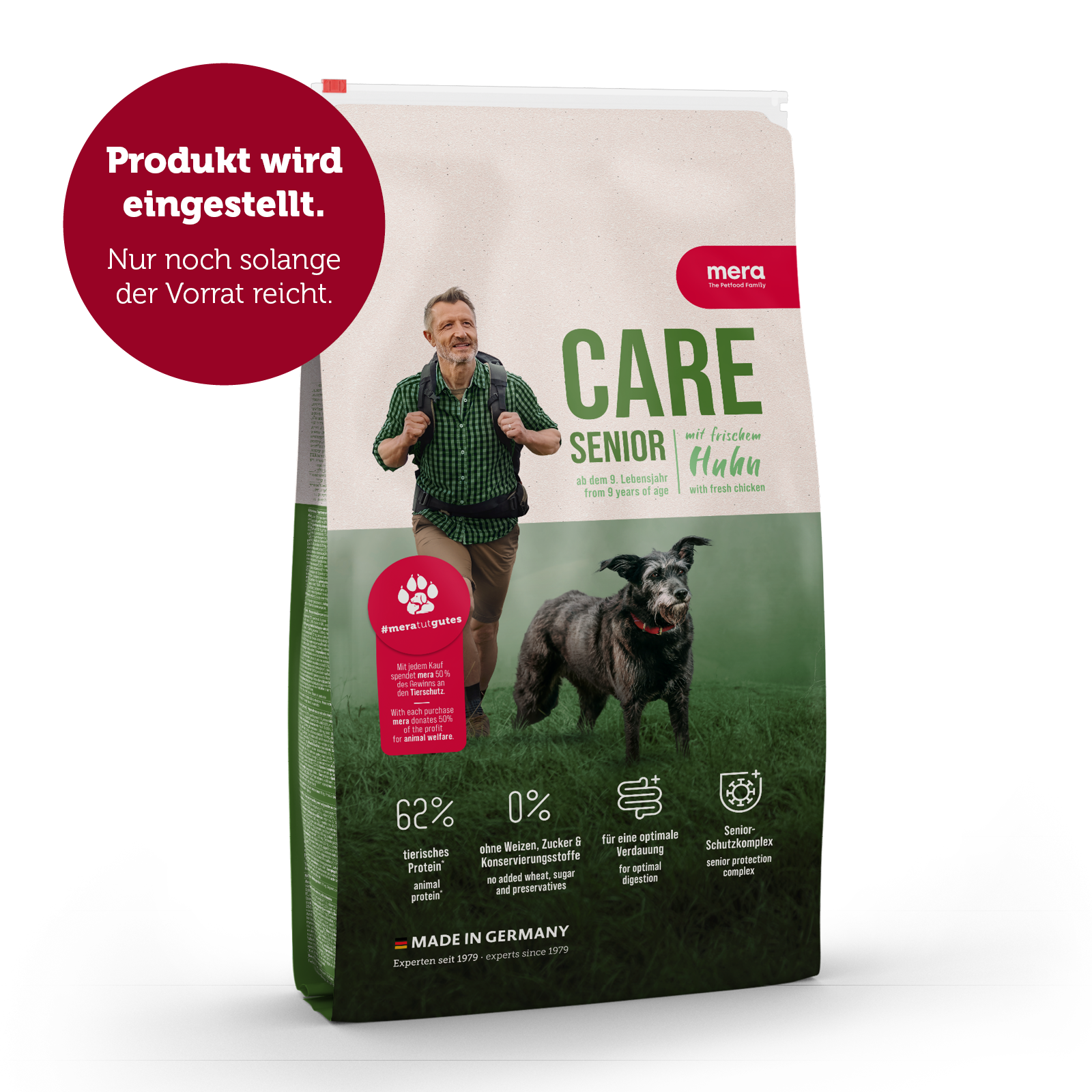 mera CARE Senior Huhn Verpackung Auslistung