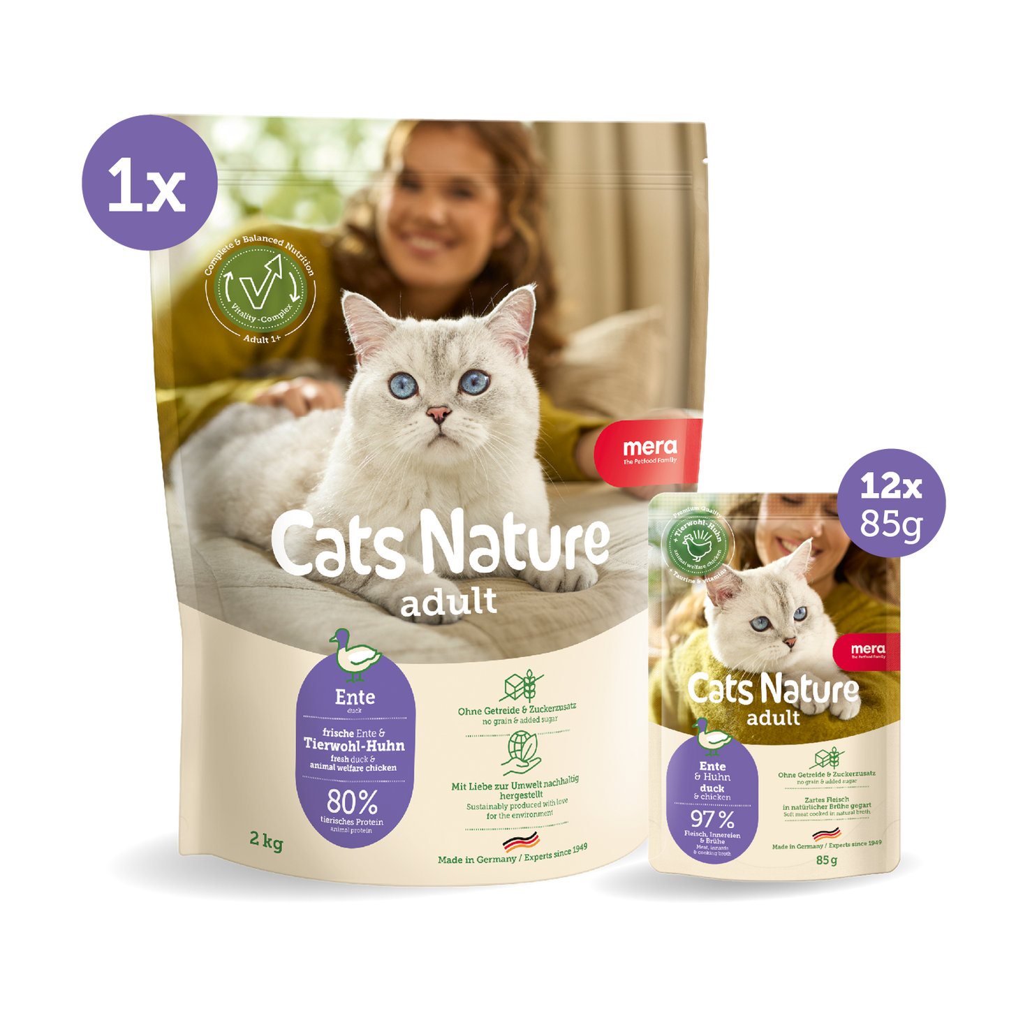 mera Cats Nature Bundle Ente Trocken- & Nassfutter
