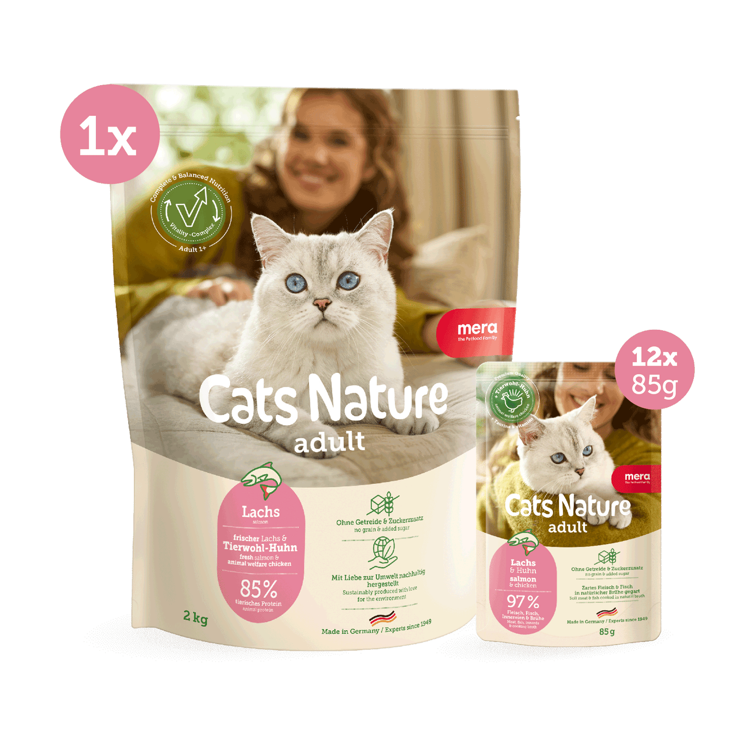 mera Cats Nature Bundle Lachs Trocken- & Nassfutter