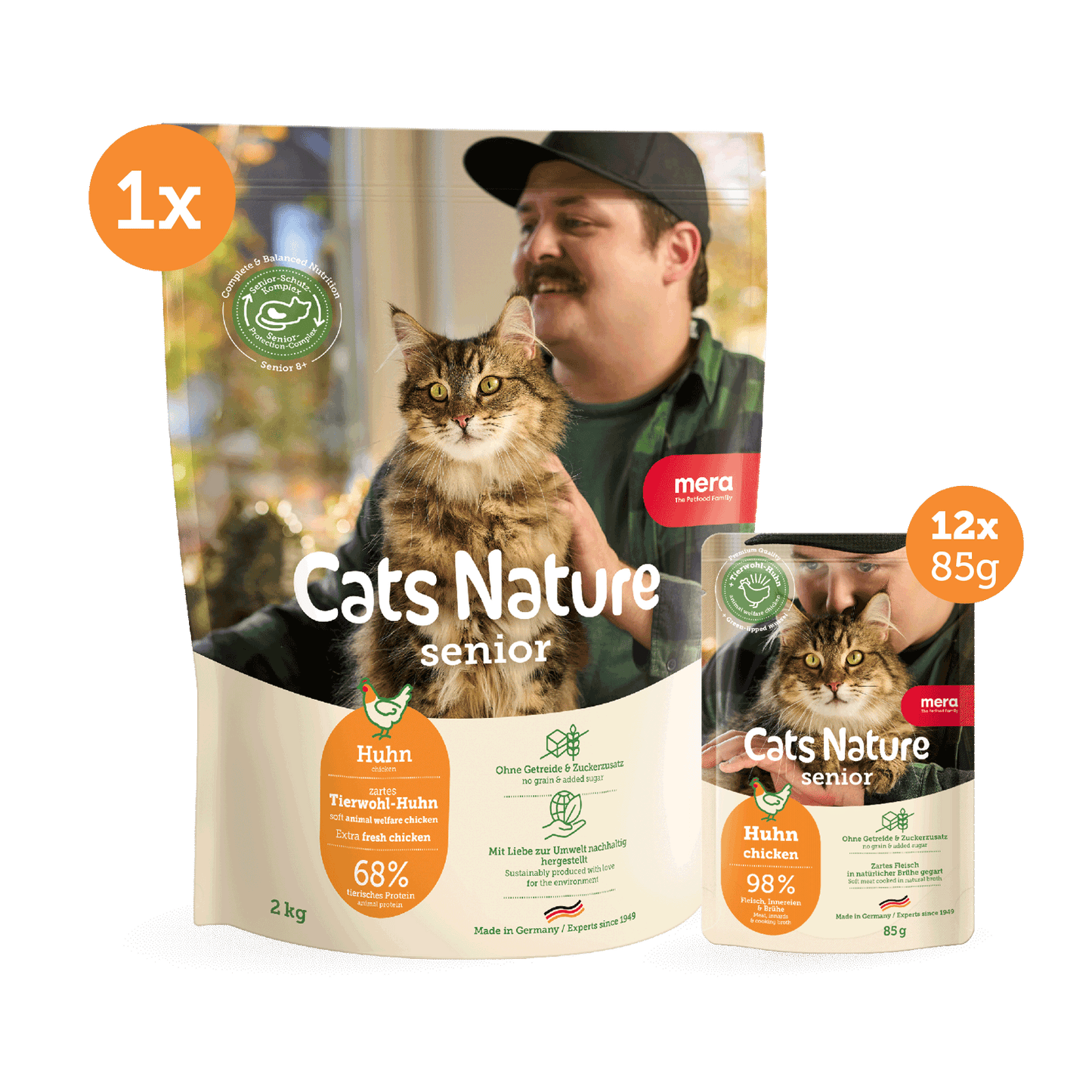 mera Cats Nature Bundle Senior Huhn Trocken- & Nassfutter