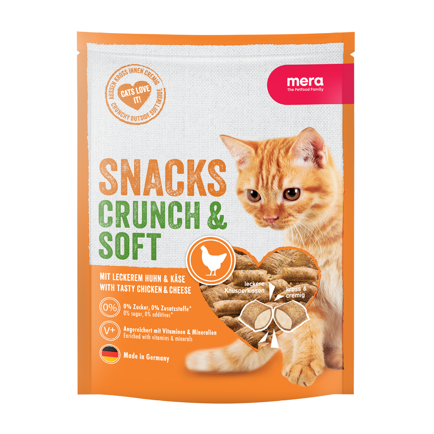 mera crunch & soft Huhn & Käse Verpackung
