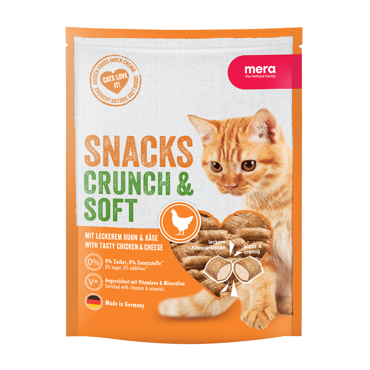 mera crunch & soft Huhn & Käse Verpackung