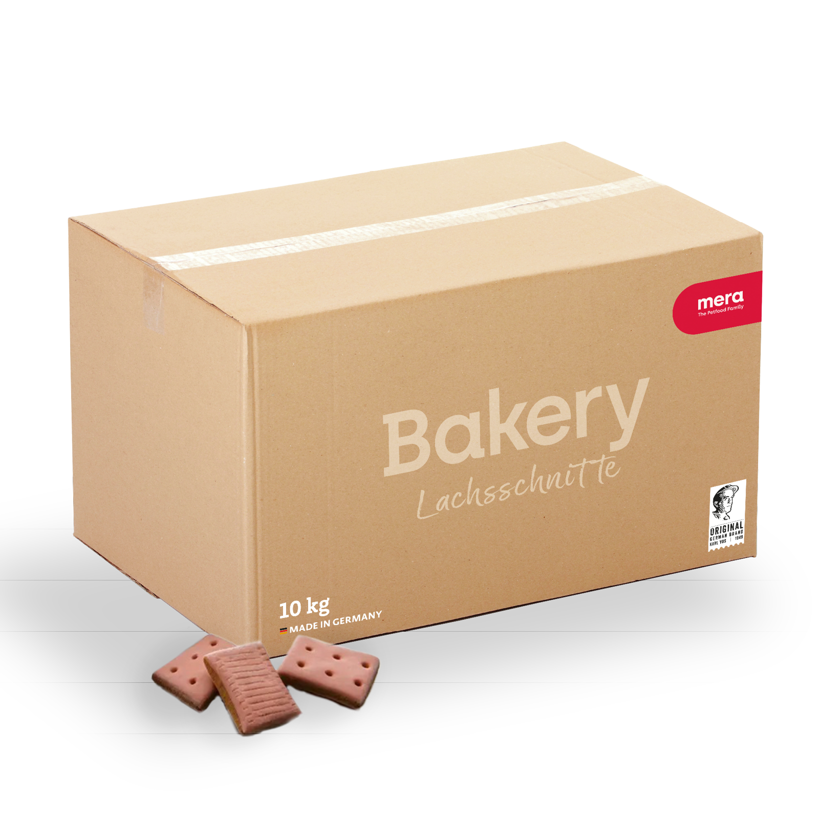 mera Bakery Lachsschnitte 10kg Verpackung mit Lachsschnitte