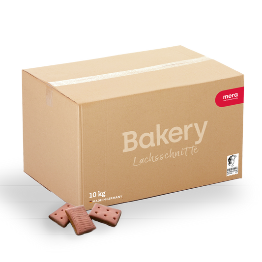 mera Bakery Lachsschnitte 10kg Verpackung mit Lachsschnitte