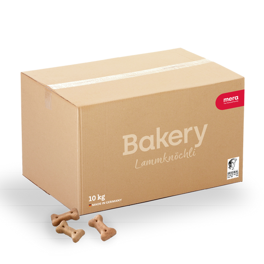 mera Bakery Lammknöchli 10kg Verpackung mit Lammknöchli