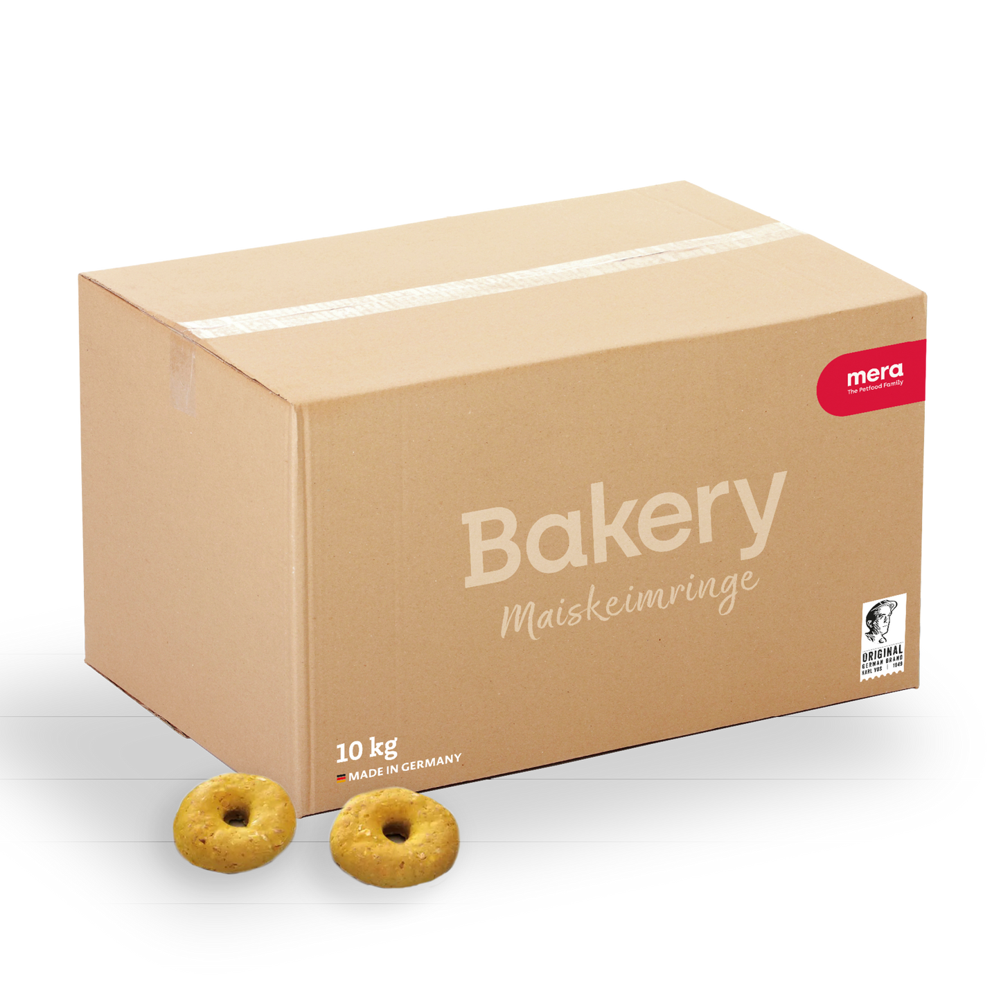 mera Bakery Maiskeimringe 10kg Verpackung mit Maiskeimringen