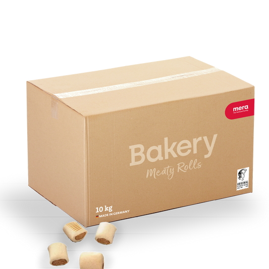 mera Bakery Meaty Rolls Mix 10kg Verpackung mit Meaty Rolls Mix