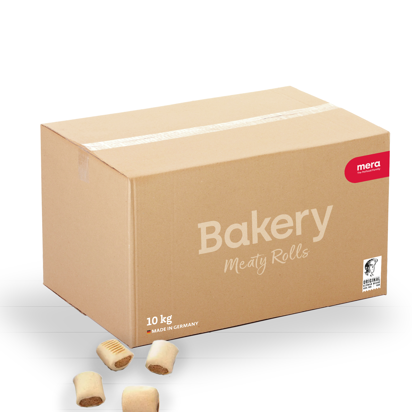 mera Bakery Meaty Rolls Mix 10kg Verpackung mit Meaty Rolls Mix