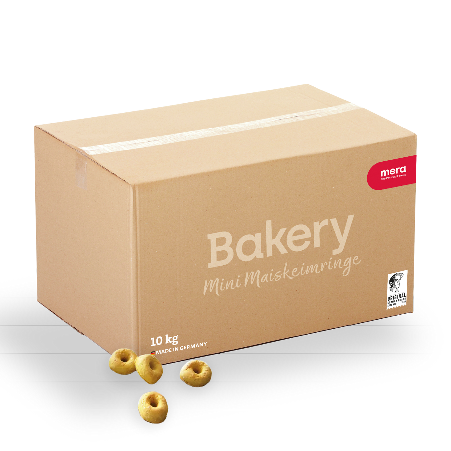 mera Bakery Mini Maiskeimringe 10kg Verpackung mit Maiskeimringen