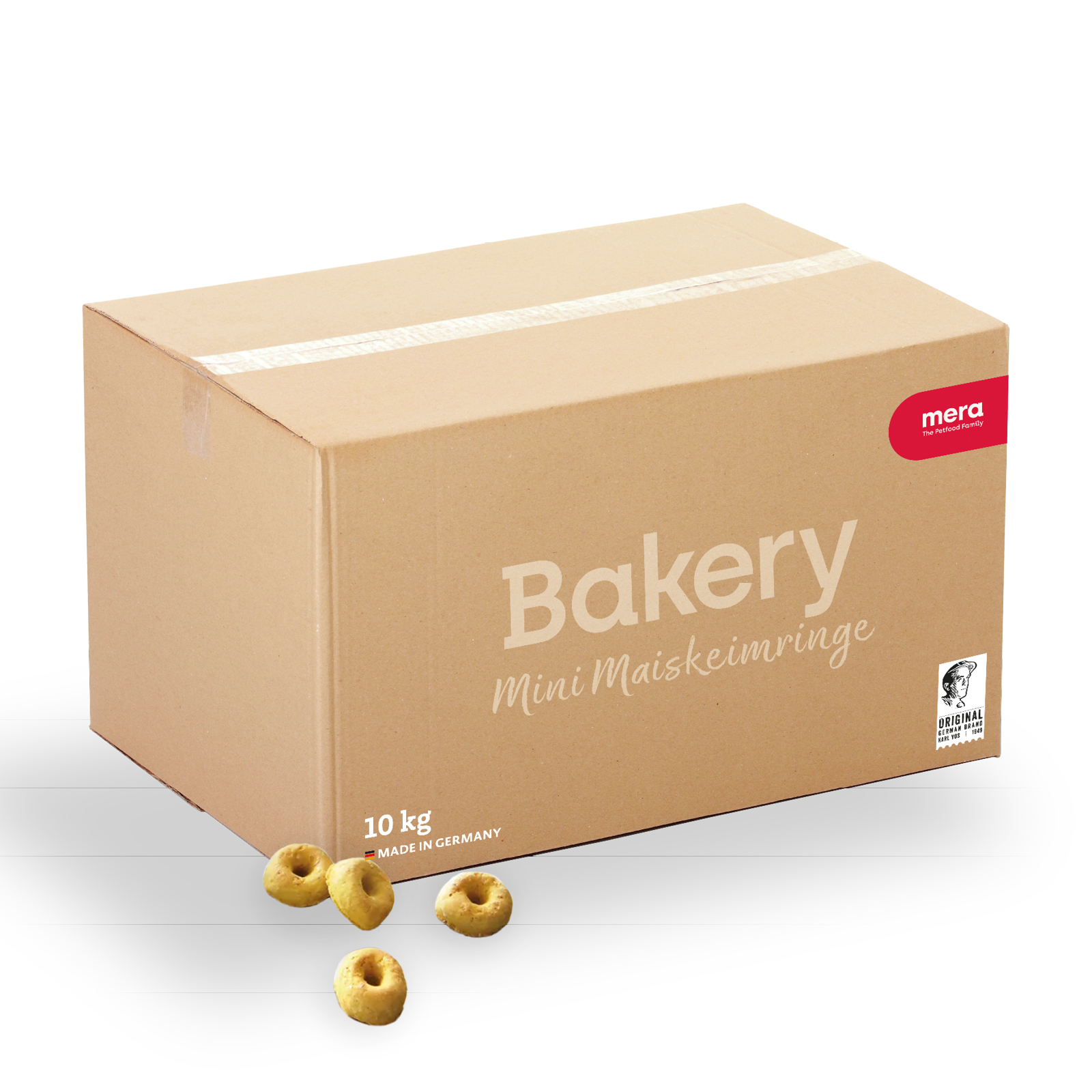 mera Bakery Mini Maiskeimringe 10kg Verpackung mit Maiskeimringen