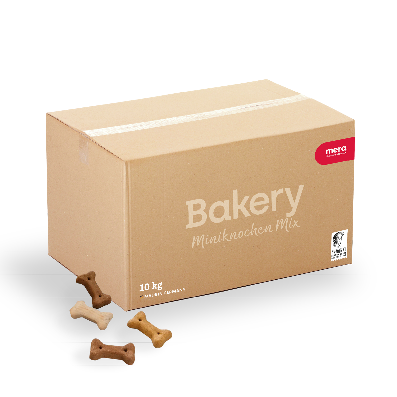 mera Bakery Miniknochen Mix Verpackung mit Knochen