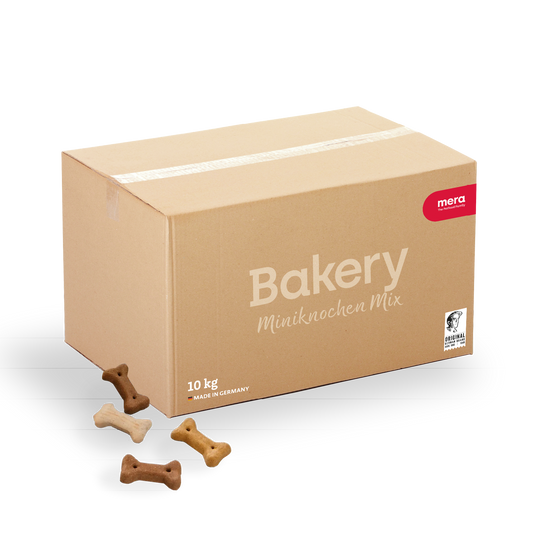 mera Bakery Miniknochen Mix Verpackung mit Knochen