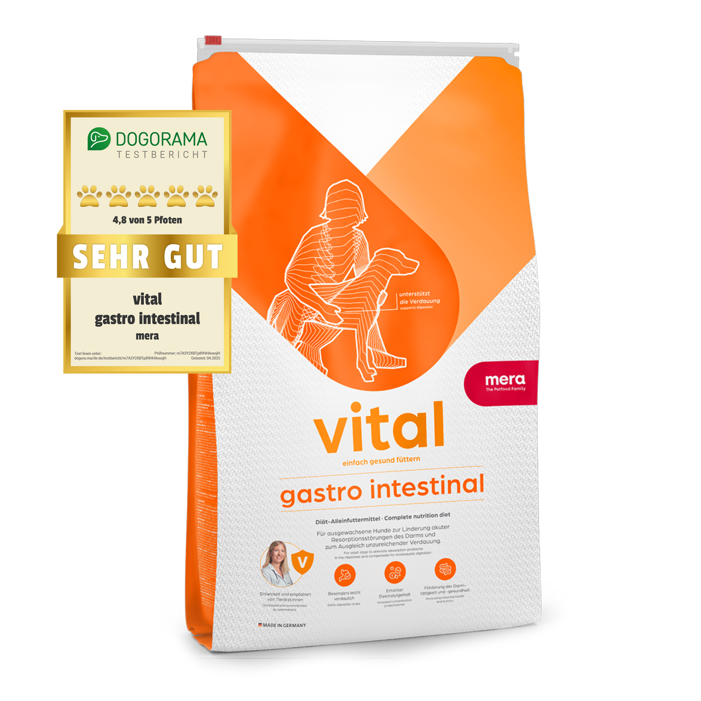 mera vital gastro intestinal Verpackung mit Dogorama Siegel