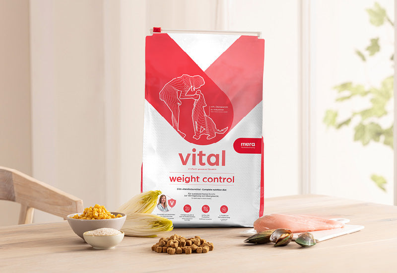 mera vital weight control Hund Verpackung mit Zutaten