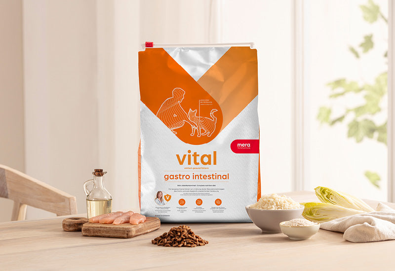 mera vital gastro intestinal Katze Verpackung mit Zutaten