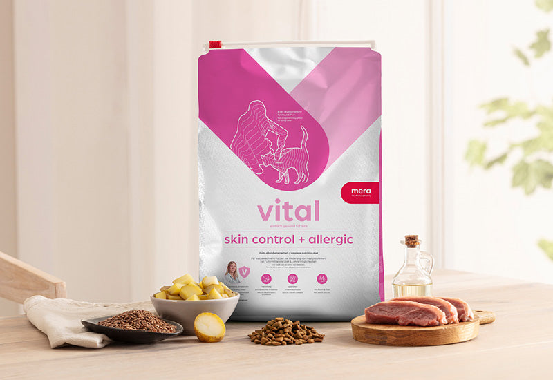 mera vital skin control + allergic Katze Verpackung mit Zutaten
