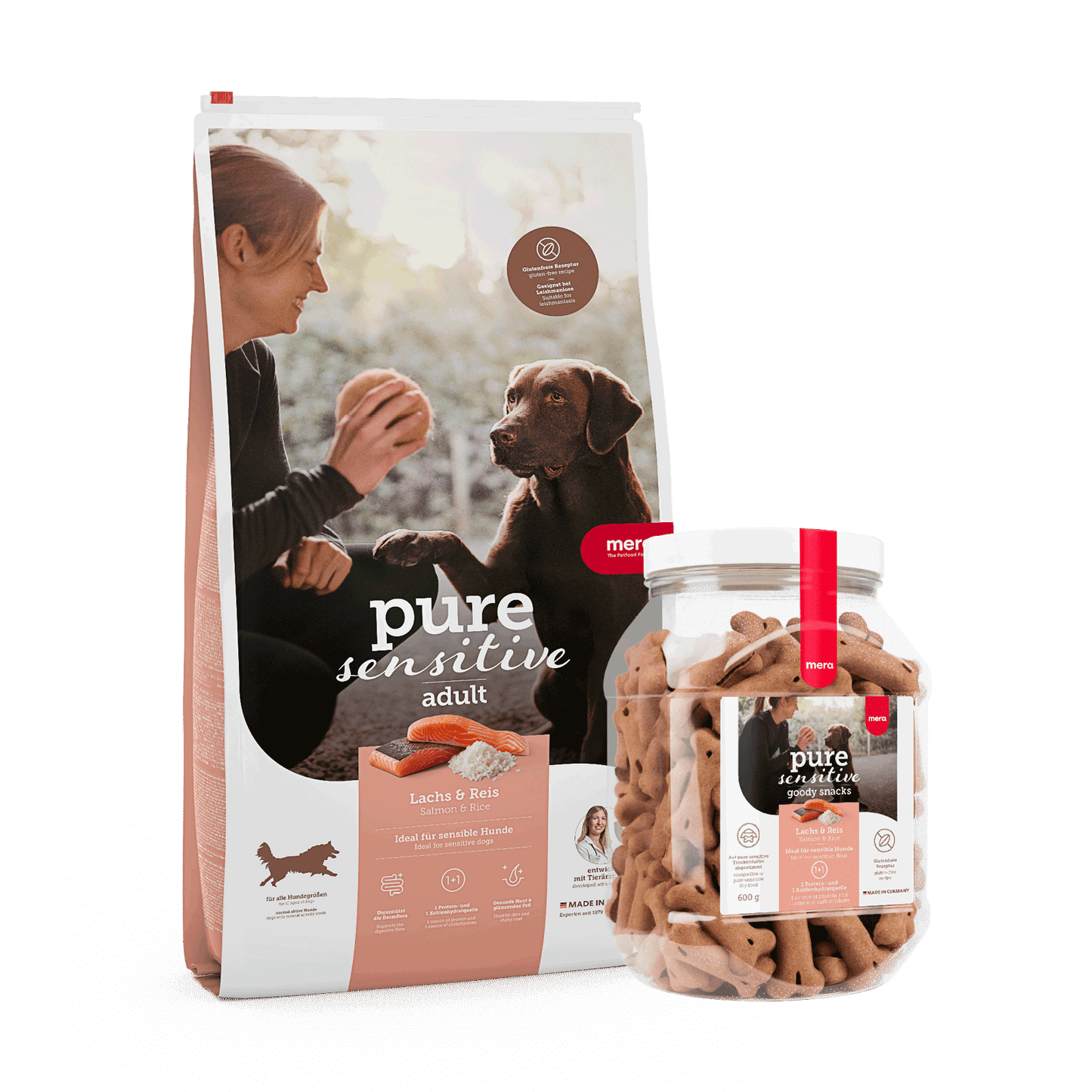mera pure sensitive Bundle Lachs & Reis Goody Snack Packshot