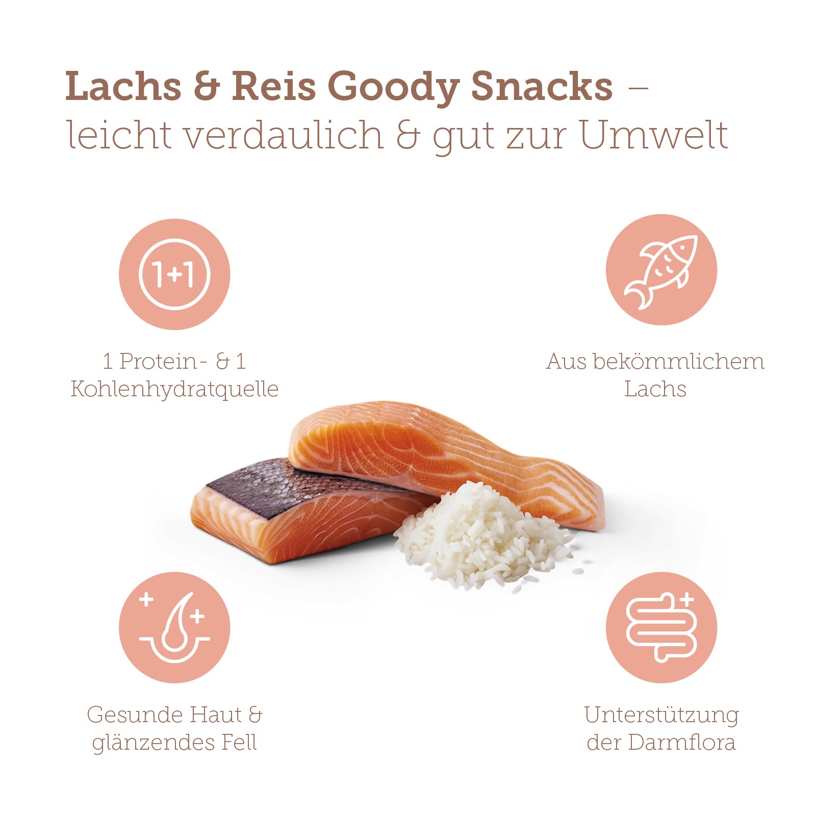 mera Goody Snacks Lachs & Reis Benefits