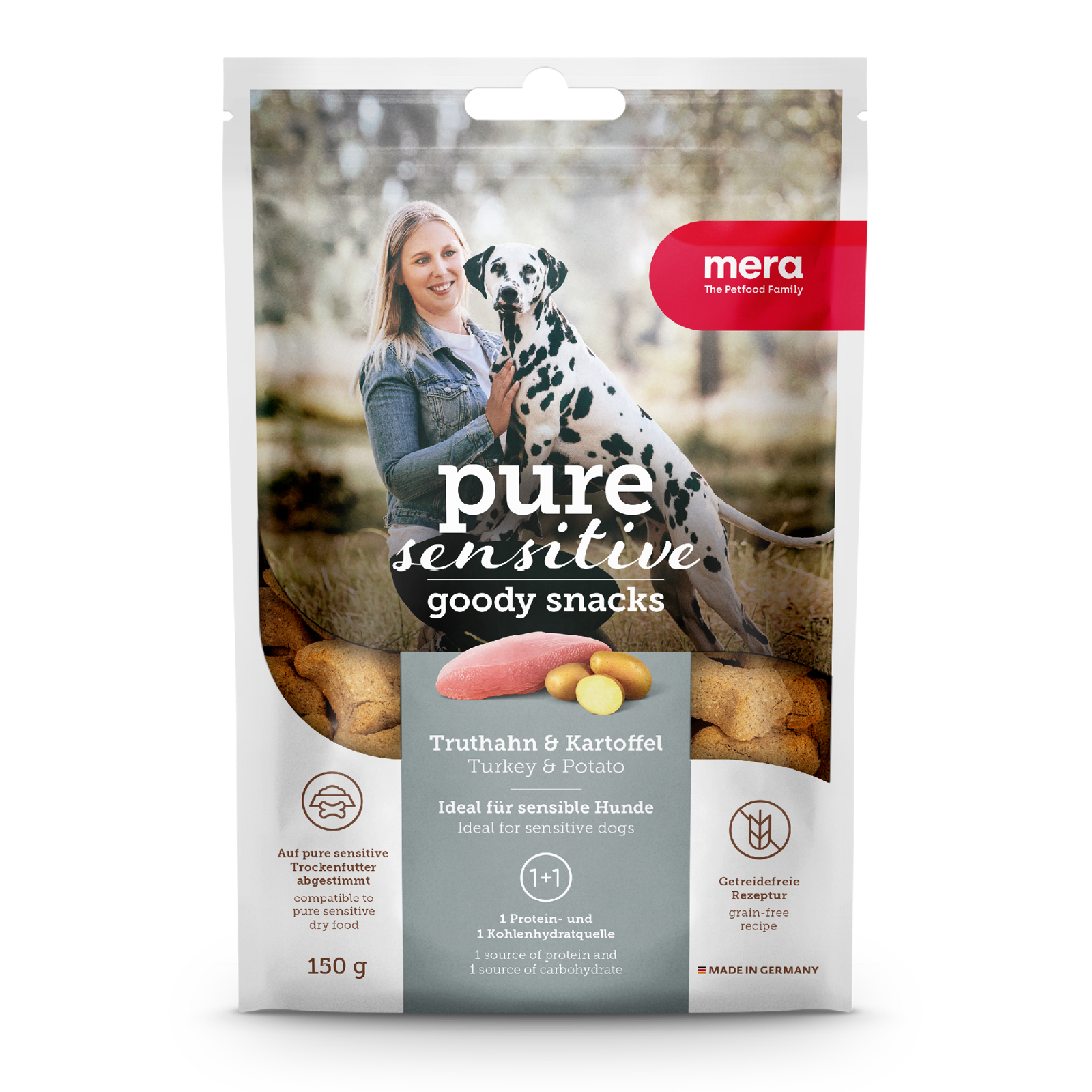 mera pure sensitive goody snacks Truthahn und Kartoffel 150 Packshot