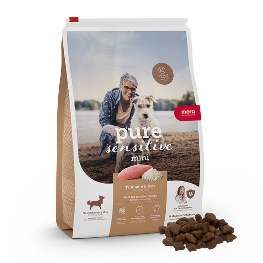mera pure sensitive mini Truthahn & Reis Trockenfutter Packshot