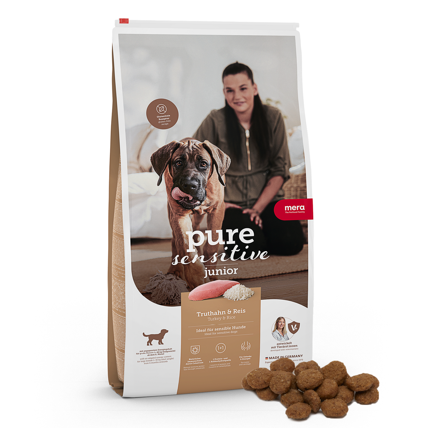 mera pure sensitive Truthahn & Reis Junior Trockenfutter Packshot