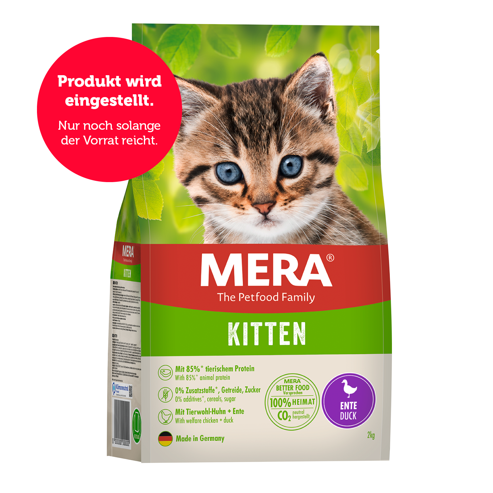 mera Cats Kitten Ente Trockenfutter Auslistung