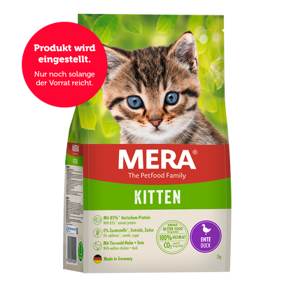 mera Cats Kitten Ente Trockenfutter Auslistung