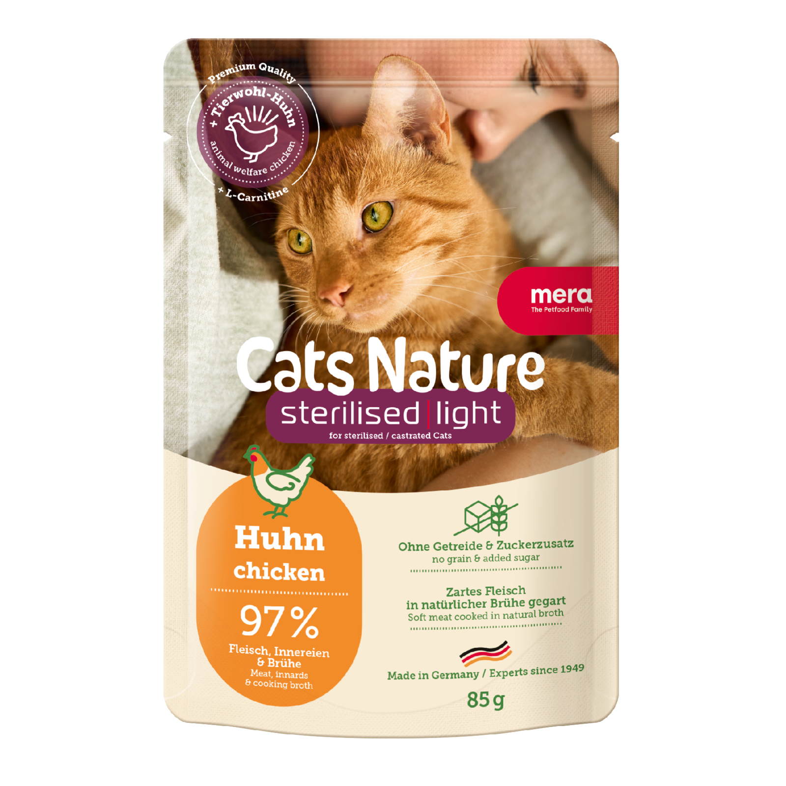 mera Cats Nature Sterilised Light Huhn Nassfutter Packshot
