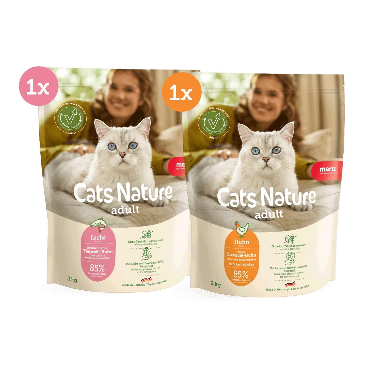 mera Cats Nature Bundle Adult Huhn und Lachs Trockenfutter