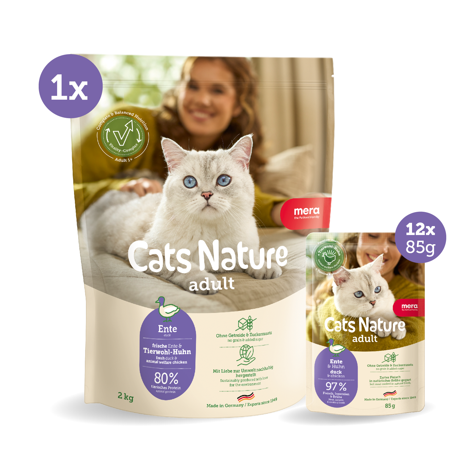 mera Cats Nature Bundle Ente Trocken- & Nassfutter