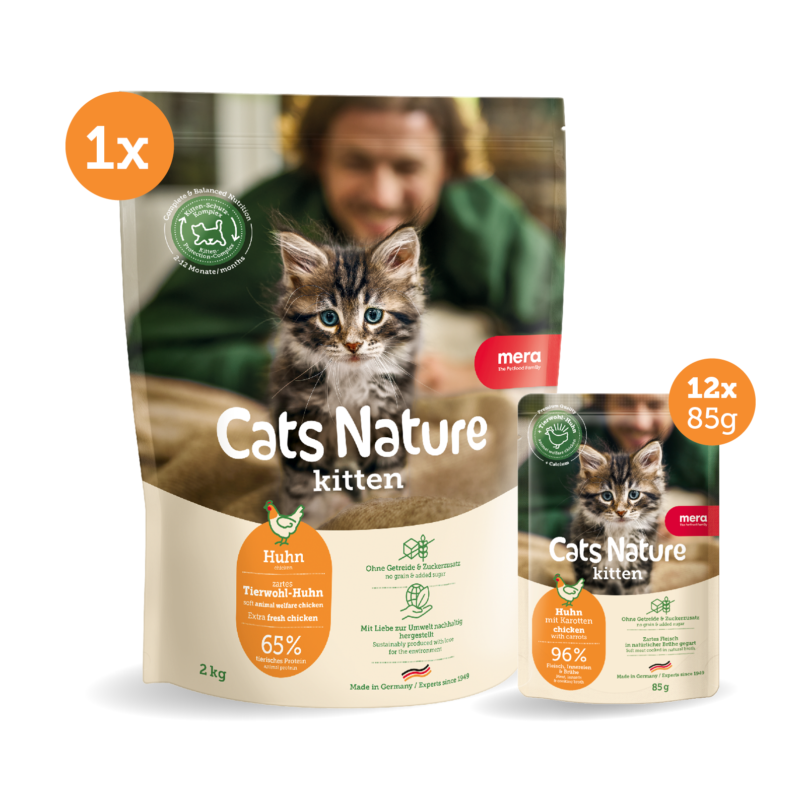 mera Cats Nature Bundle Kitten Huhn Trocken- & Nassfutter