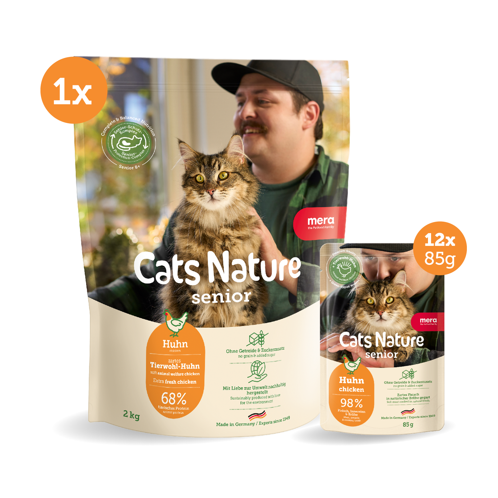 mera Cats Nature Bundle Senior Huhn Trocken- & Nassfutter