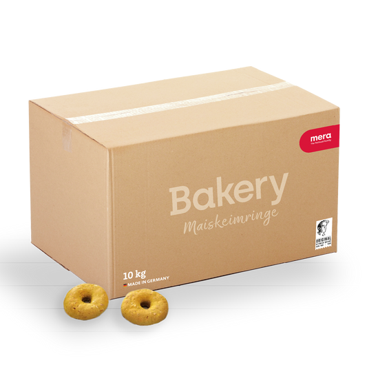 mera Bakery Maiskeimringe 10kg Verpackung mit Maiskeimringen