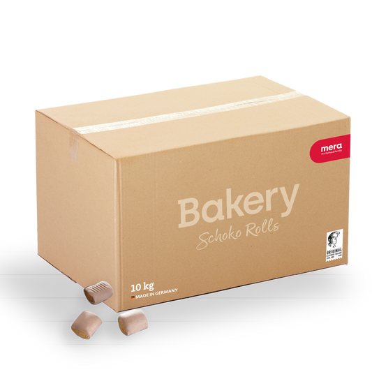 mera Bakery Schoko Rolls 10kg Verpackung mit Schoko Rolls