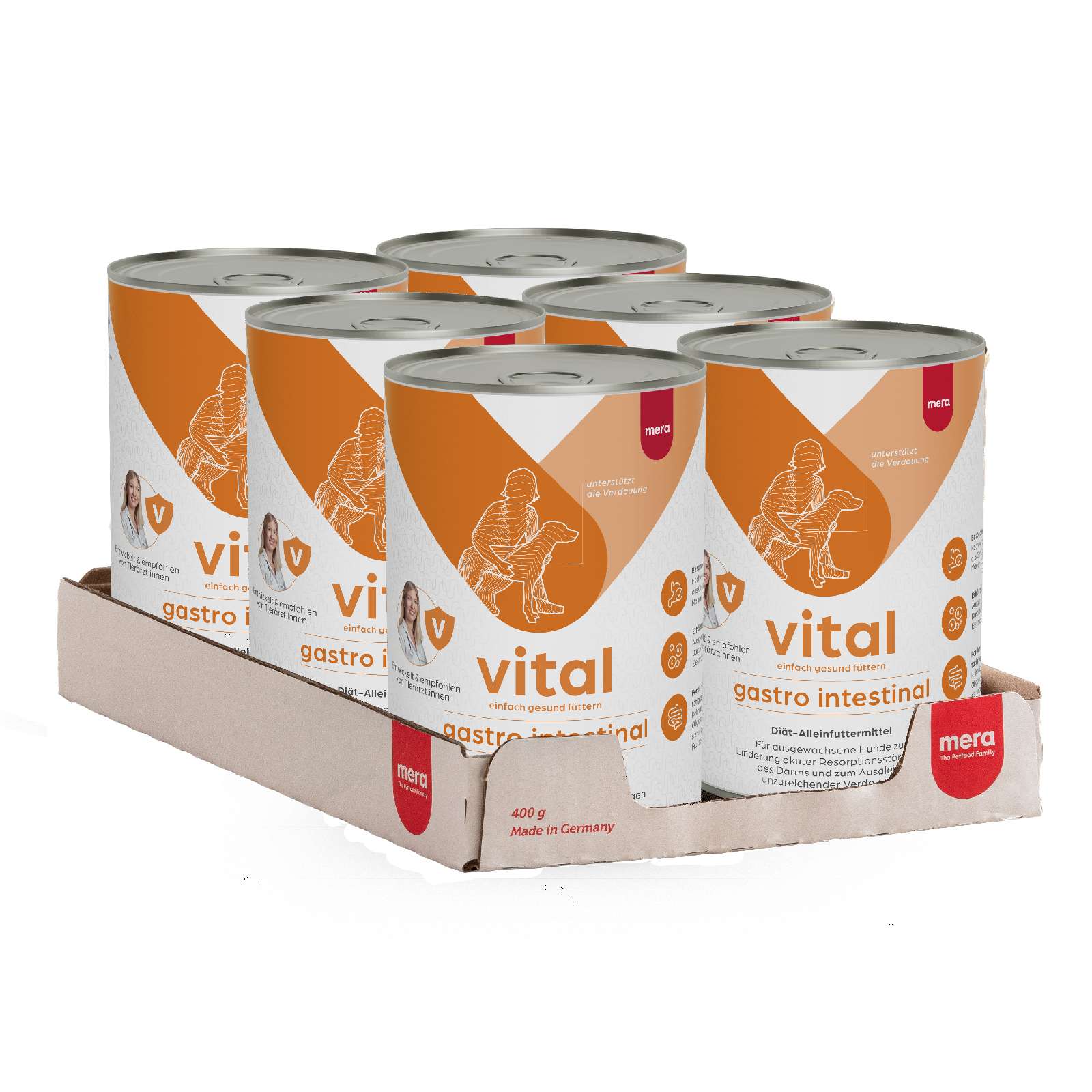 mera vital gastro intestinal Hund Nassfutter Verpackung Kolli