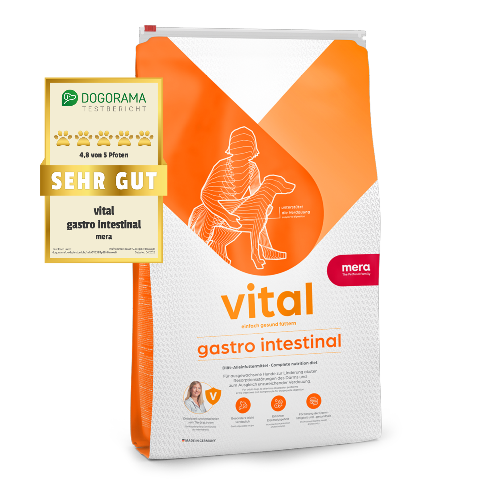 mera vital gastro intestinal Verpackung mit Dogorama Siegel
