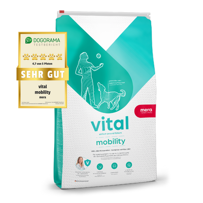 mera vital mobility Trockenfutter mit Dogorama Testsiegel