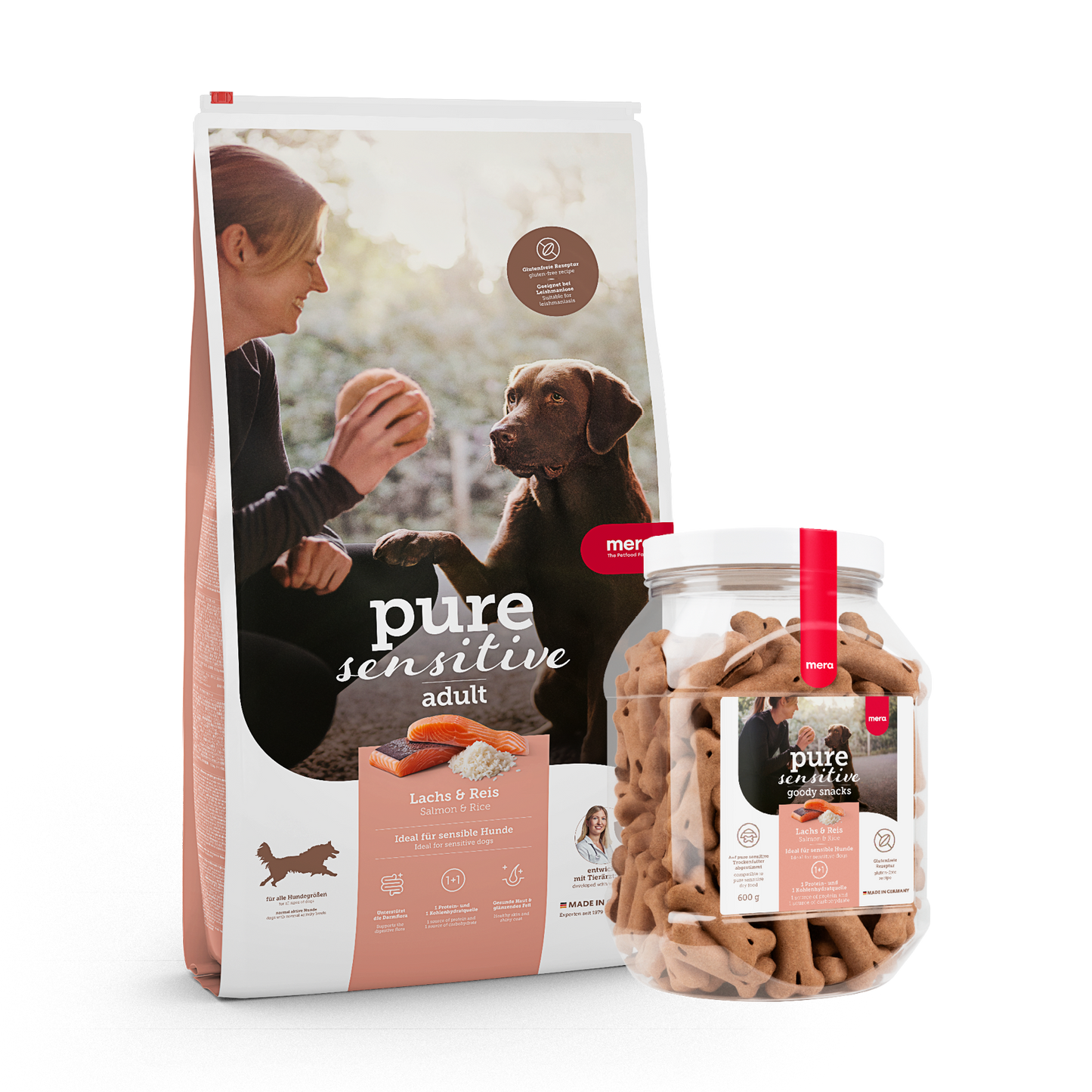 mera pure sensitive Bundle Lachs & Reis Goody Snack Packshot