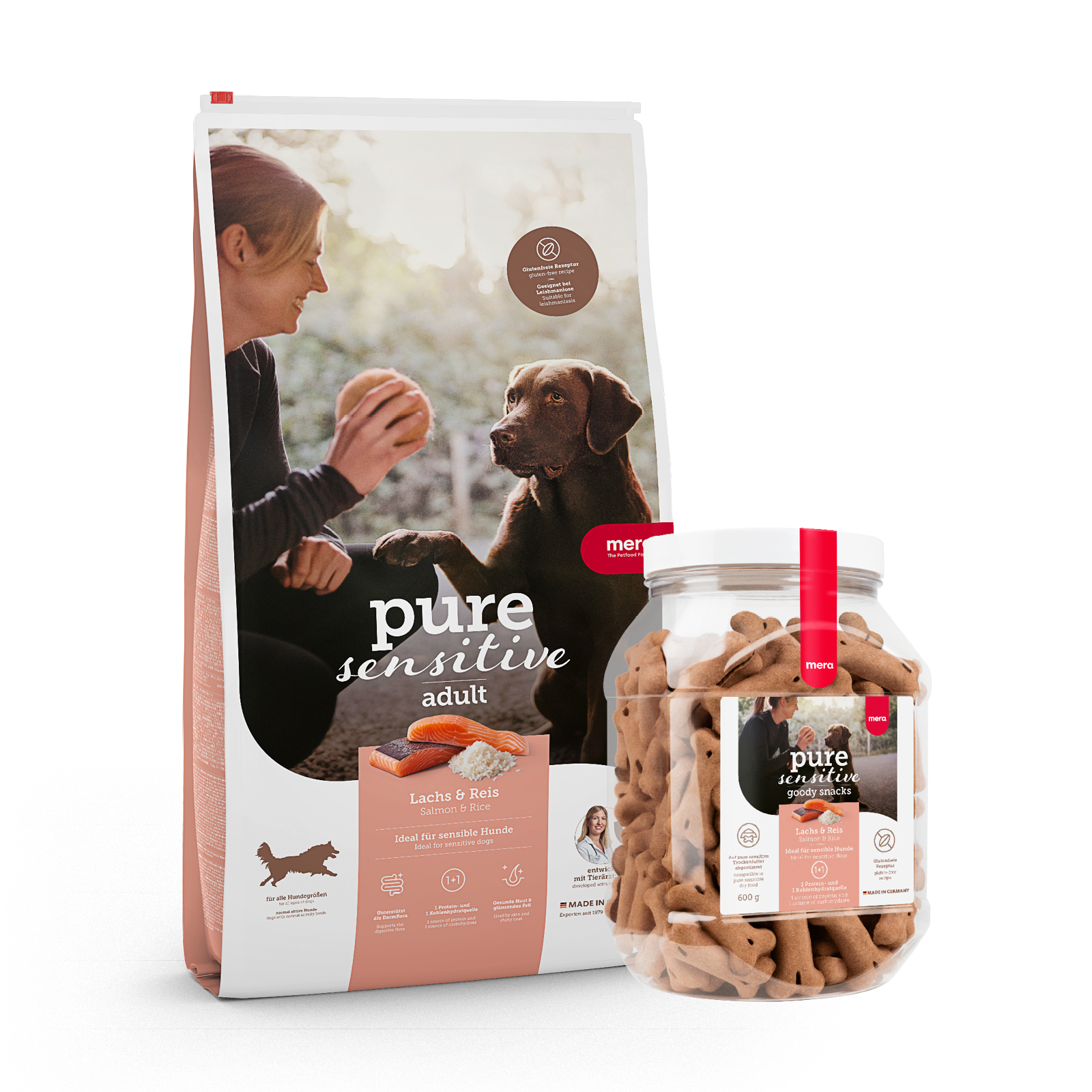 mera pure sensitive Bundle Lachs & Reis Goody Snack Packshot