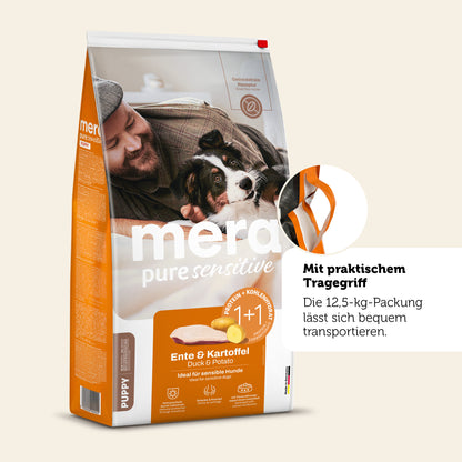 Ente & Kartoffel Puppy Trockenfutter mit Tragegriff