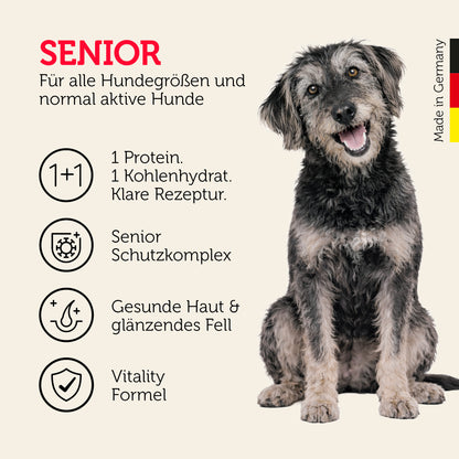 Senior-Hundefutter für alle Hundegrößen mit Schutzkomplex und Vitality Formel
