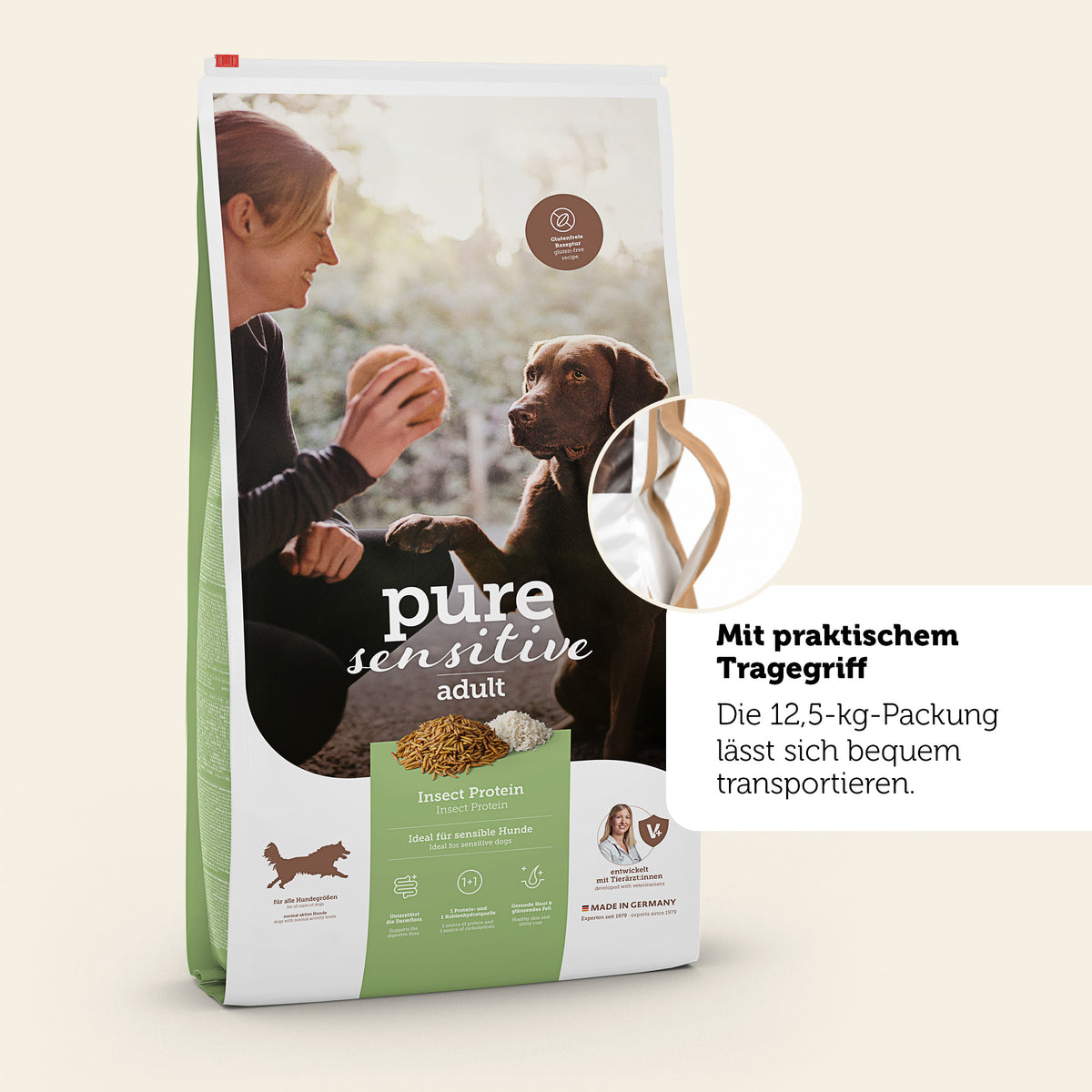 Insect Protein Trockenfutter mit Tragegriff