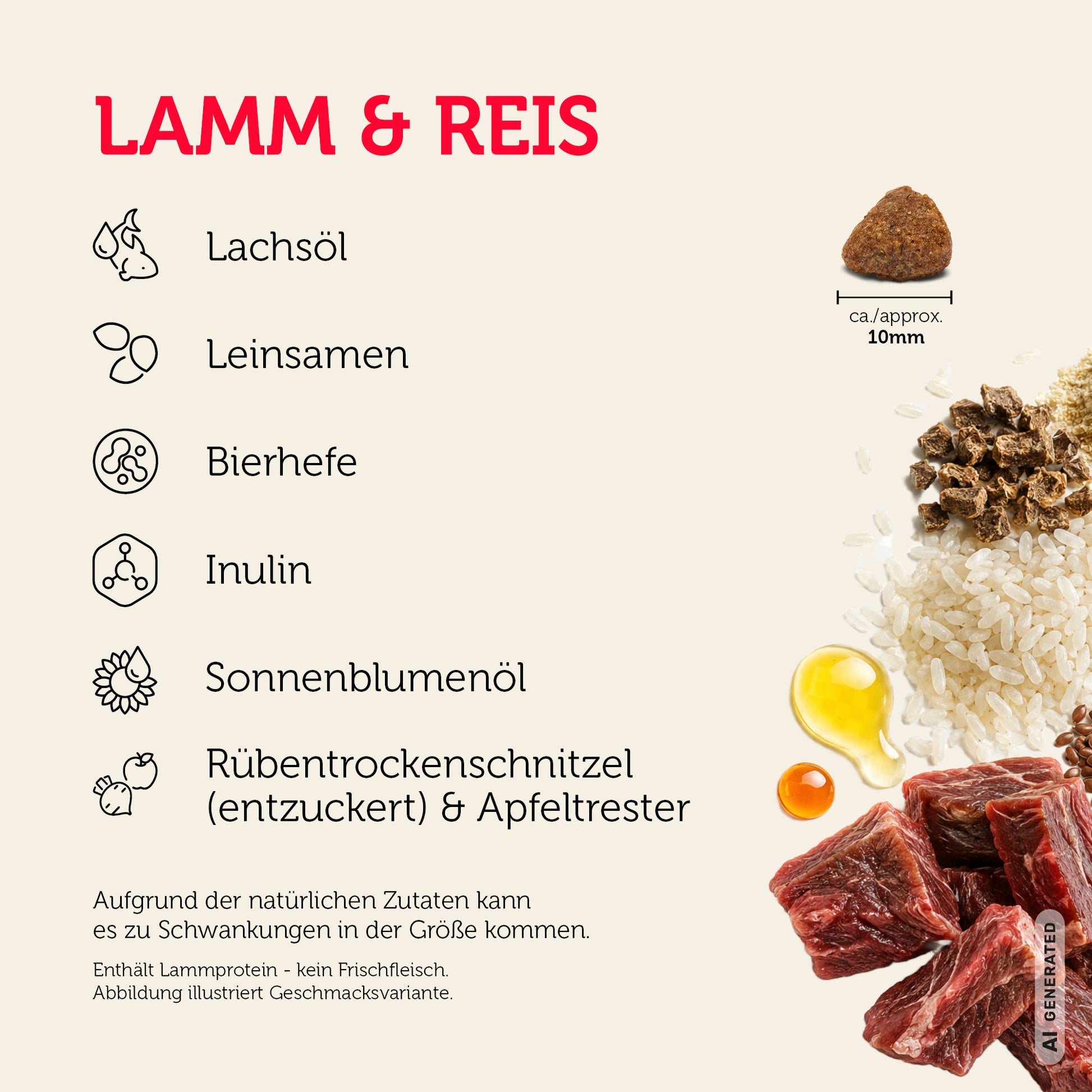 mera pure sensitive Mini Lamm & Reis Zutaten