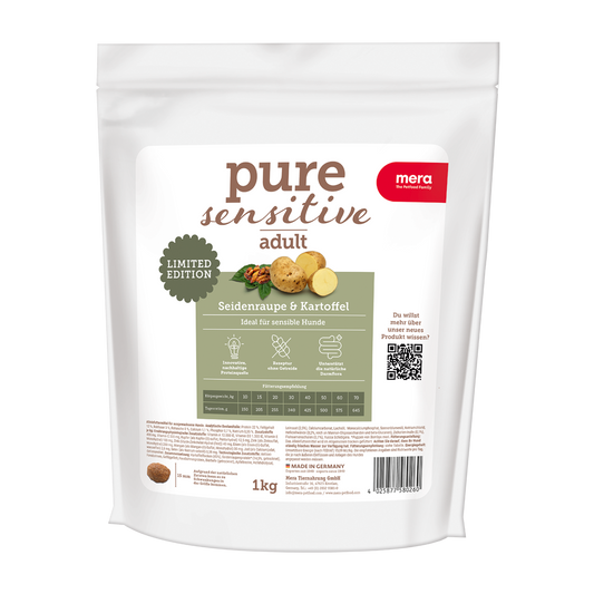 mera pure sensitive Seidenraupe & Kartoffel Trockenfutter Packshot