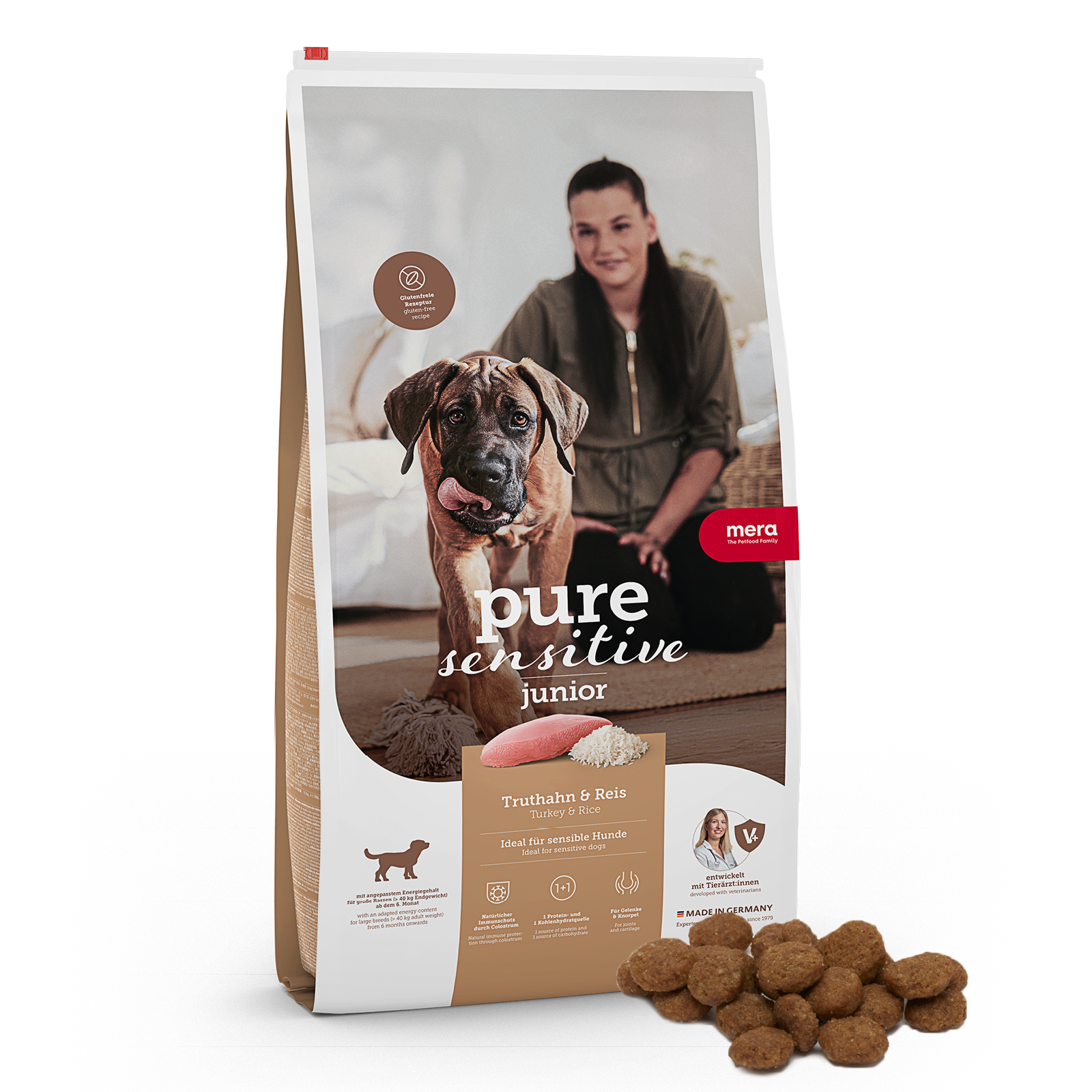 mera pure sensitive Truthahn & Reis Junior Trockenfutter Packshot