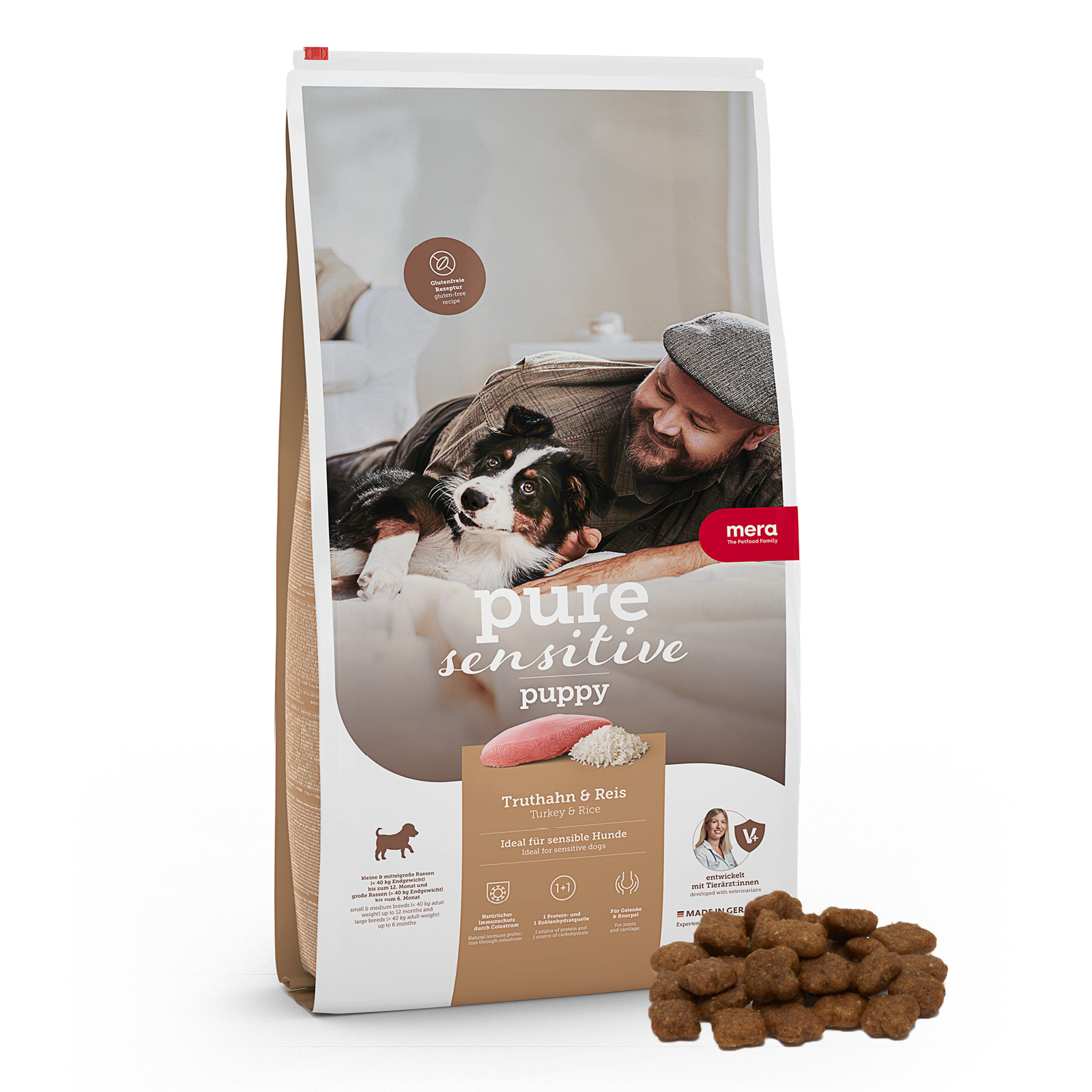 mera pure sensitive Truthahn & Reis PuppyTrockenfutter Packshot