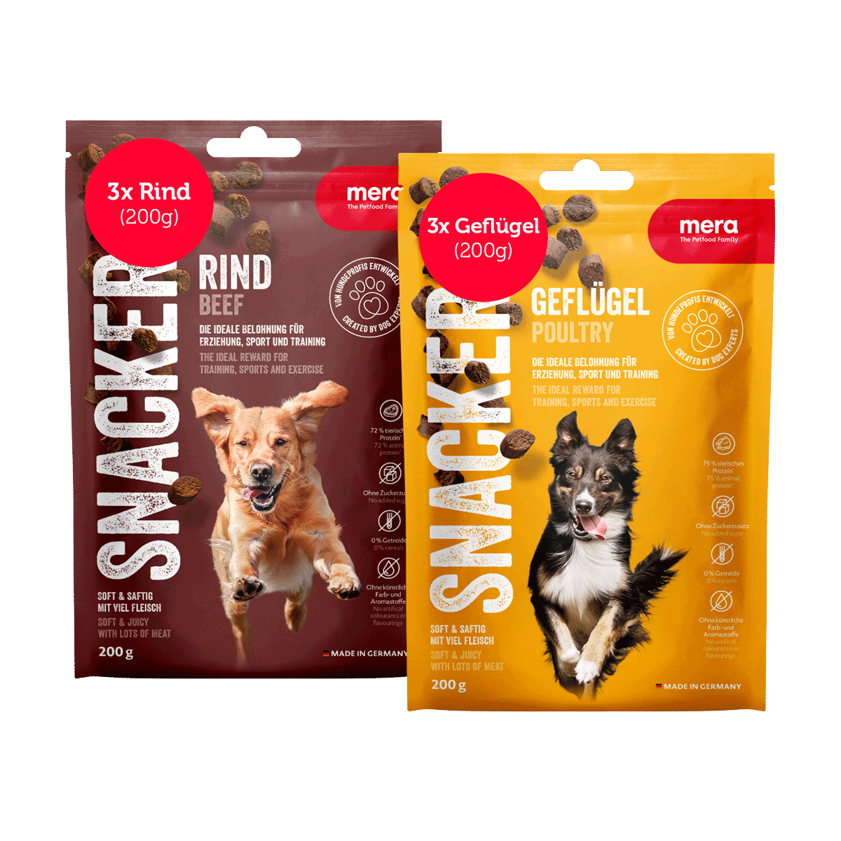 Meer Raja Rind Snacker Hundeleckerlis Geflügel & Rind | 6er Bundle & mera - The ...